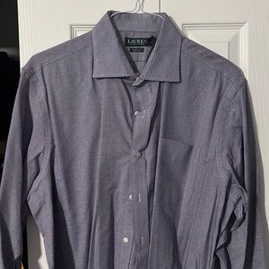 Lauren Ralph Lauren 32/33 17 dress shirt purple and white